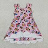 GSD2491 girls sleeveless princess pink Dress yoga