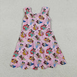 GSD2491 girls sleeveless princess pink Dress yoga