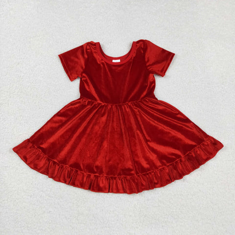 GSD2614   toddler clothes red baby girl christmas dress