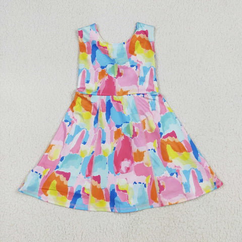 GSD2629 toddler girl clothes colorful girl summer dress yoga clothes