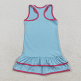 GSD2631  toddler girl clothes blue girl summer dress yoga clothes