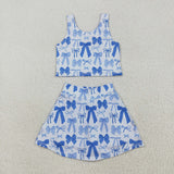 GSD2640   toddler girl clothes bows girl summer dress yoga clothes set