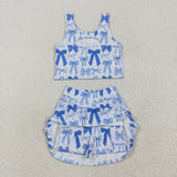 GSD2640   toddler girl clothes bows girl summer dress yoga clothes set