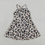 GSD2650  toddler girl clothes leopard print girl summer dress yoga clothes
