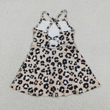 GSD2650  toddler girl clothes leopard print girl summer dress yoga clothes
