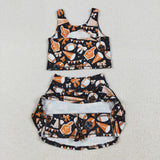 GSD2687   toddler girl clothes cheer girl summer set yoga clothes