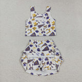 RTS baby clothes baby girl summer set go team print baby summer yoga set-2025.9.5