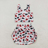 RTS baby clothes baby girl summer set go team print baby summer yoga set-2025.9.5