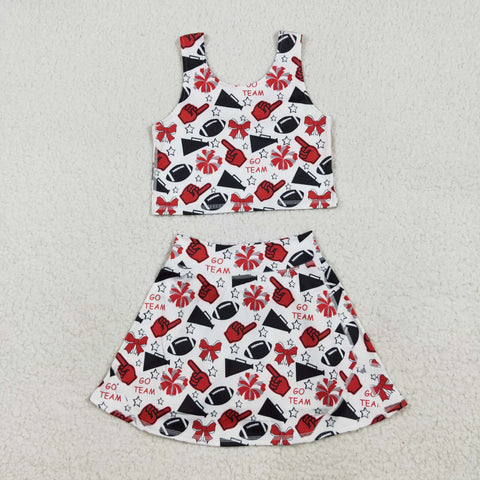 GSD2693 toddler girl clothes go team girl summer set yoga clothes