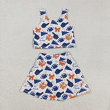 RTS baby clothes baby girl summer set go team print baby summer yoga set-2025.9.5