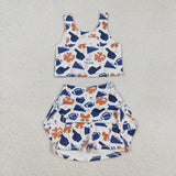 RTS baby clothes baby girl summer set go team print baby summer yoga set-2025.9.5
