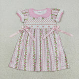 RTS kids matching clothing embroidered flowers print clothing girl summer clothing-2025.9.8