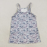 GSD2723   toddler clothes camo baby girl summer dress yoga clothes