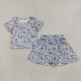 GSD2724   toddler girl clothes camouflage girl summer set yoga clothes
