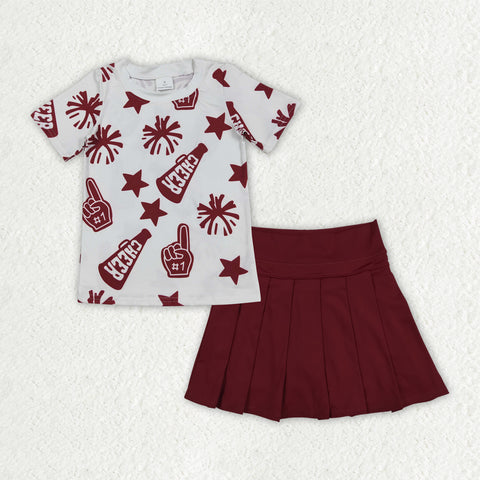 GSD2736  toddler girl clothes wine red girl summer set yoga clothes