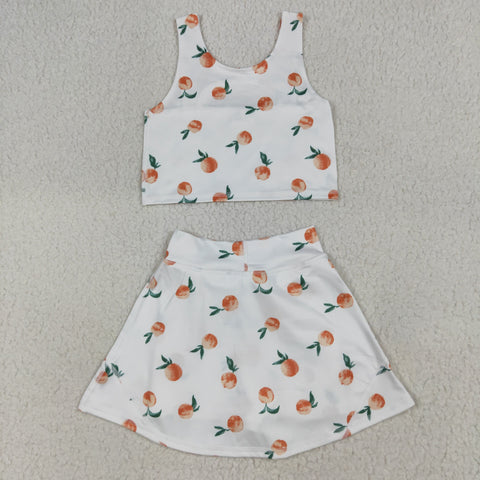 GSD2738 toddler girl clothes peach girl summer dress yoga clothes