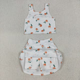 GSD2738 toddler girl clothes peach girl summer dress yoga clothes