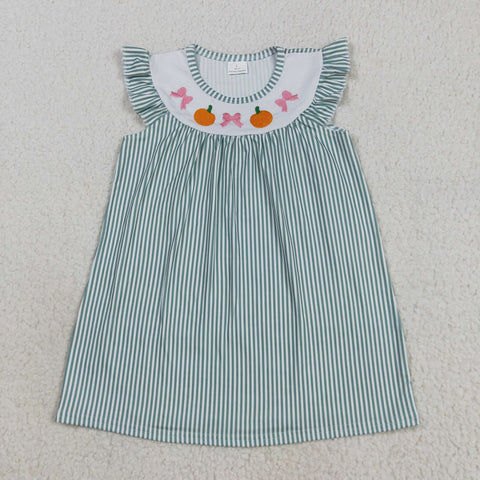 GSD2746   toddler clothes embroidery pumpkin baby girl summer dress