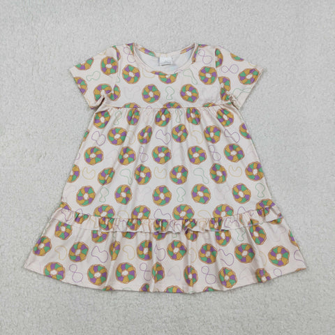 GSD2838   toddler girl clothes donuts girl mardi gras summer dress