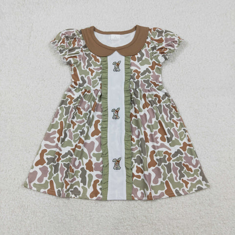 GSD2852   toddler girl clothes embroidery rabbit print girl easter summer dress