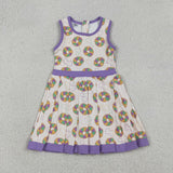 GSD2867  toddler clothes king cake print girl yoga summer dress