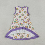 GSD2867  toddler clothes king cake print girl yoga summer dress