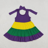 GSD2888   toddler girl clothes mardi gras girl summer dress