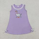 RTS Matching kids clothing embroidery goose print clothing baby girl summer clothing-2026.3.30