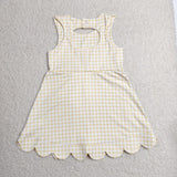 GSD3027  toddler clothes yellow gingham girl yoga summer dress