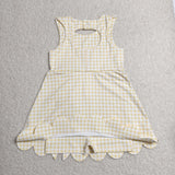 GSD3027  toddler clothes yellow gingham girl yoga summer dress