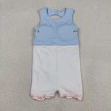 GSD3030   toddler clothes blue print girl yoga summer dress