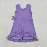 GSD3036  toddler clothes purple girl yoga summer dress