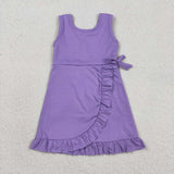 GSD3036  toddler clothes purple girl yoga summer dress