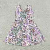 GSD3051 toddler clothes rabbit print girl easter yoga summer dress