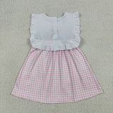 GSD3201 toddler clothes embroidery child of god print girl easter summer dress