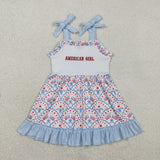 RTS kids matching clothing embroidery american girl print clothing girl 4th of July summer clothing-2026.1.23