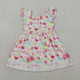 GSD3313  toddler clothes embroidery cross print girl easter summer dress