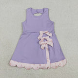 GSD3317 toddler girl clothes purple girl summer yoga dress