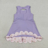 GSD3317 toddler girl clothes purple girl summer yoga dress
