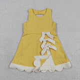 GSD3318   toddler girl clothes yellow girl summer yoga dress
