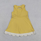GSD3318   toddler girl clothes yellow girl summer yoga dress