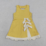GSD3318   toddler girl clothes yellow girl summer yoga dress