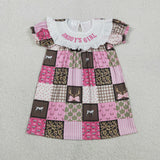 GSD3484   toddler girl clothes embroidery daddy’s girl print girl summer dress