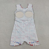 GSD3500   toddler clothes flag print girl 4th of July yoga summer dress