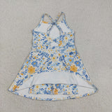 GSD3565   toddler clothes  flower print girl yoga summer dress
