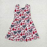 GSD3582  toddler clothes  state camo print girl yoga summer dress