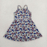 GSD3588   toddler clothes  state camo print girl yoga summer dress