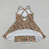 GSD3590   toddler clothes  state camo print girl yoga summer dress