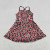 GSD3592    toddler clothes  state camo print girl yoga summer dress