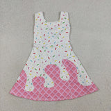 GSD3594   toddler clothes ice cream print girl yoga summer dress